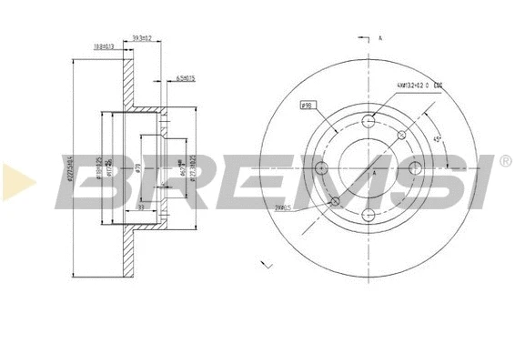 Disque de frein BREMSI CD6083S