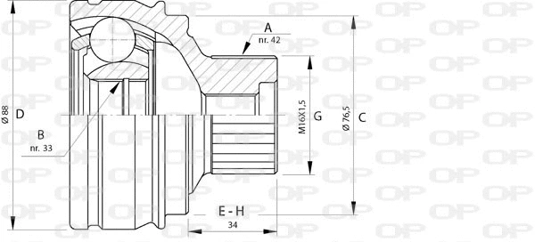 Jeu de joints, arbre de transmission OPEN PARTS CVJ5723.10