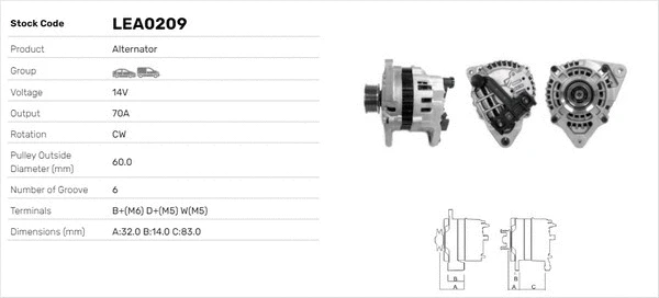 Alternateur LUSA LEA0209