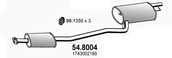 Pot de détente/silencieux arrière ASSO 54.8004
