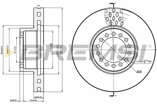 Disque de frein BREMSI CD5319V