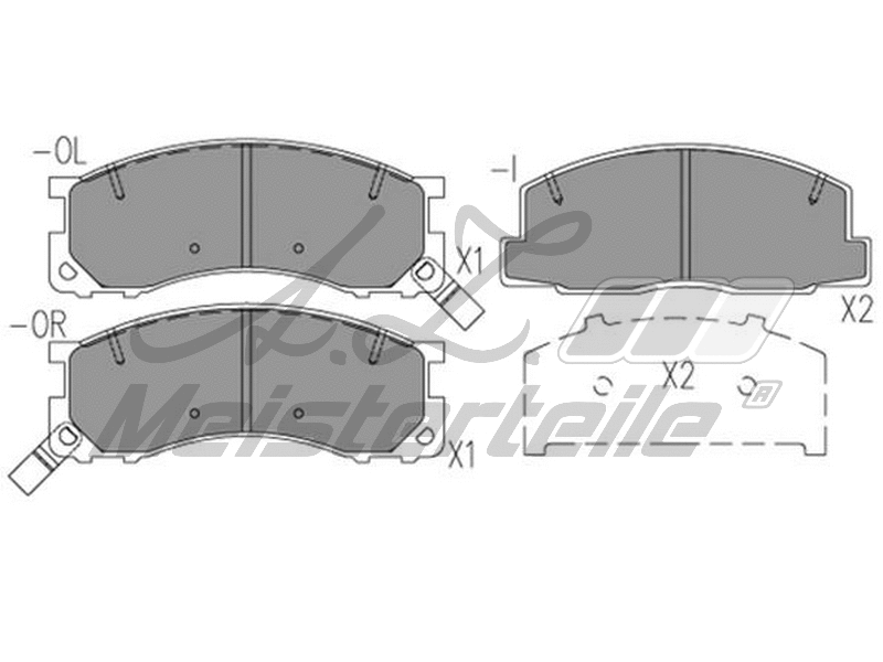 Kit de plaquettes de frein, frein à disque A.Z. Meisterteile AZMT-44-022-2254