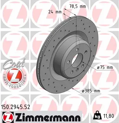 Disque de frein ZIMMERMANN 150.2945.52