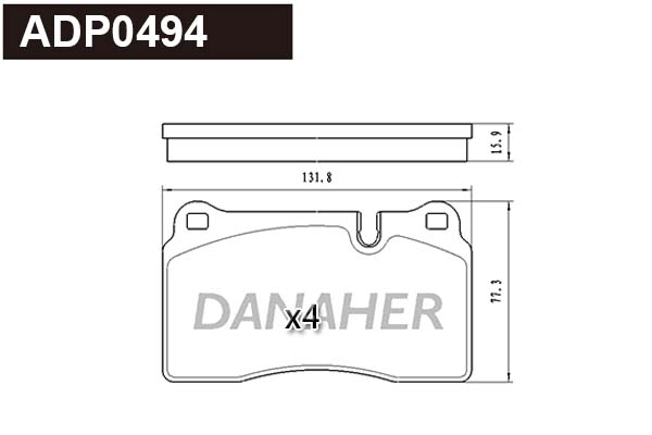 Kit de plaquettes de frein, frein à disque DANAHER ADP0494