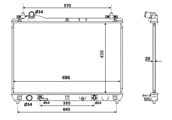 Radiateur, refroidissement du moteur NRF 53702