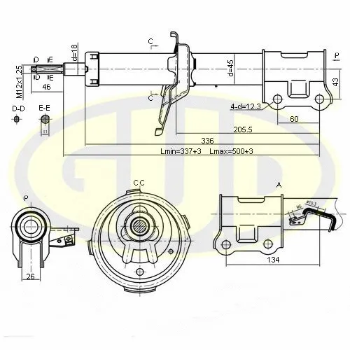Amortisseur G.U.D. GSA332500