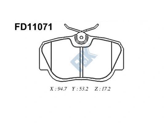 Kit de plaquettes de frein, frein à disque FBK FD11071