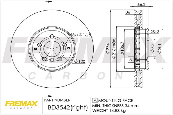 Disque de frein FREMAX BD-3542