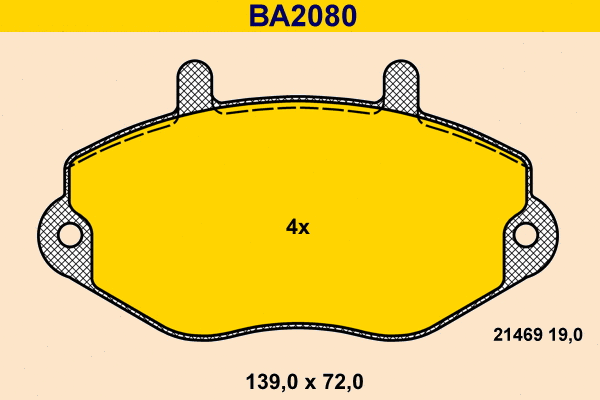 Kit de plaquettes de frein, frein à disque BARUM BA2080