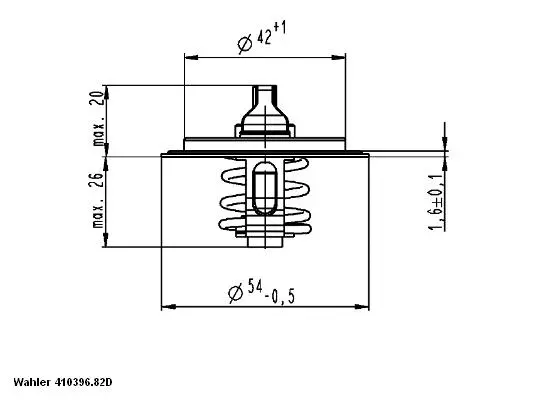Thermostat, liquide de refroidissement BorgWarner (Wahler) 410396.82D