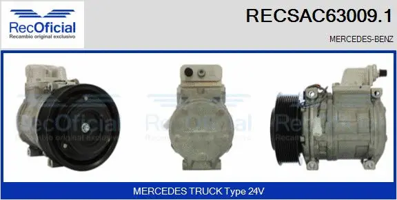Compresseur, climatisation RECOFICIAL RECSAC63009.1