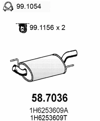 Silencieux arrière ASSO 58.7036