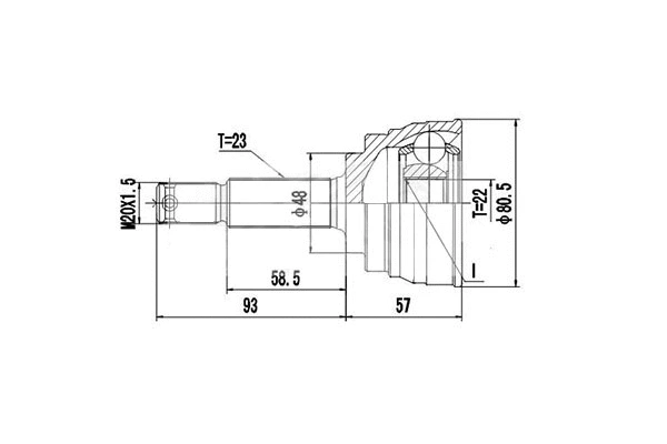 Jeu de joints, arbre de transmission DYNAMATRIX DCV841012