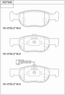 Kit de plaquettes de frein, frein à disque ASIMCO KD7340