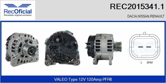 Alternateur RECOFICIAL REC2015341.1