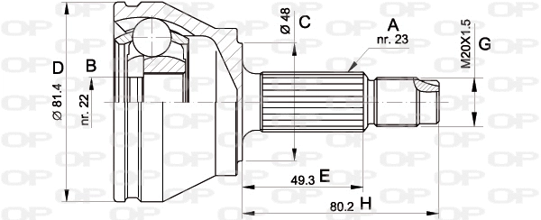 Jeu de joints, arbre de transmission OPEN PARTS CVJ5156.10