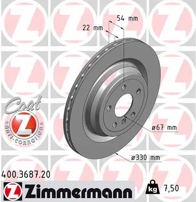 Disque de frein ZIMMERMANN 400.3687.20