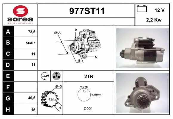 Démarreur STARTCAR 977ST11