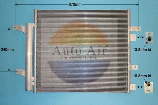 Condenseur, climatisation AUTO AIR GLOUCESTER 16-1414