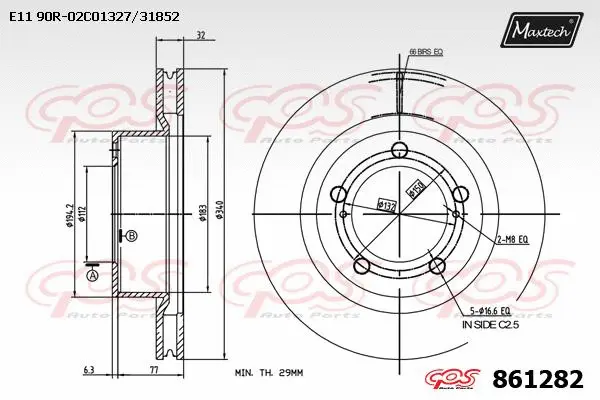 Disque de frein MAXTECH 861282