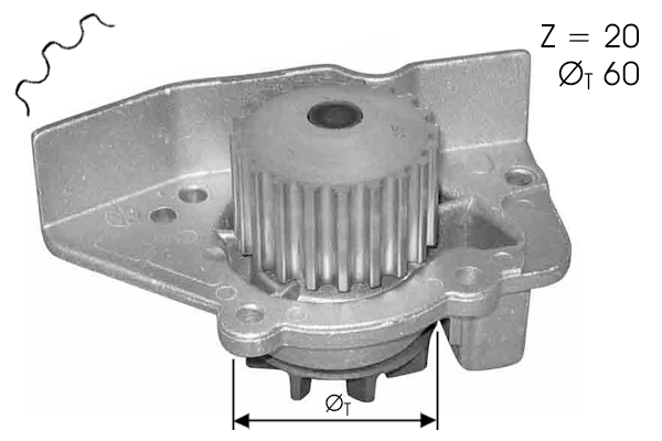 Pompe à eau, refroidissement du moteur TECDRIVE TPAE0062