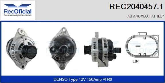 Alternateur RECOFICIAL REC2040457.1