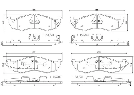 Kit de plaquettes de frein, frein à disque BREMBO P56076N
