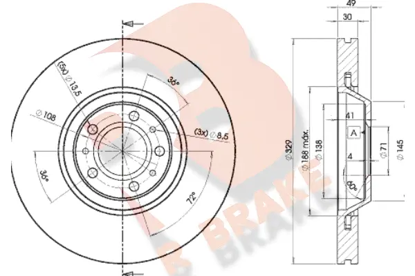Disque de frein R BRAKE 78RBD24608