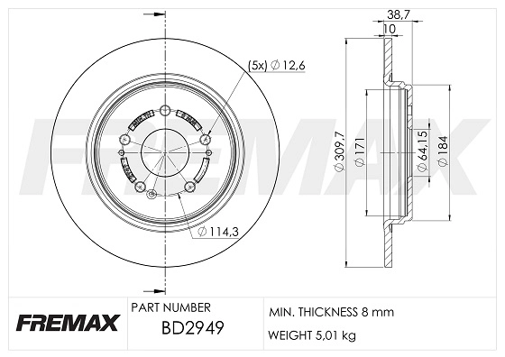 Disque de frein FREMAX BD-2949