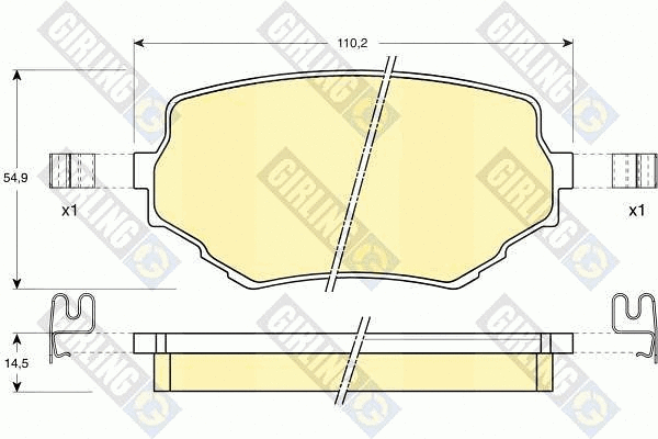 Kit de plaquettes de frein, frein à disque GIRLING 6131329