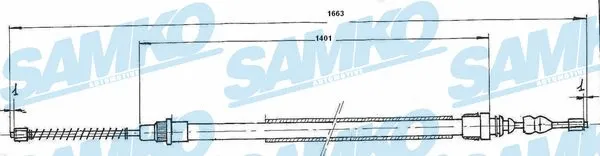 Tirette à câble, frein de stationnement SAMKO C0725B