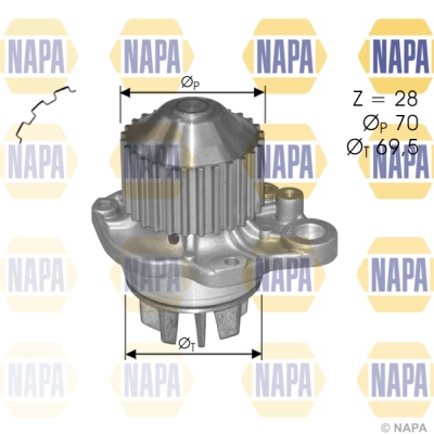 Pompe à eau, refroidissement du moteur NAPA NWP1137