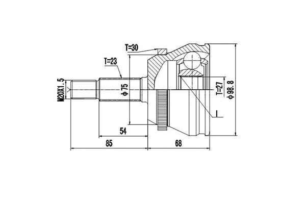 Jeu de joints, arbre de transmission DYNAMATRIX DCV850056