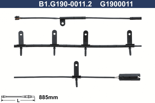 Contact d'avertissement, usure des plaquettes de frein GALFER B1.G190-0011.2