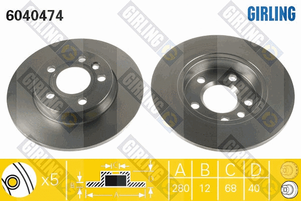 Disque de frein GIRLING 6040474