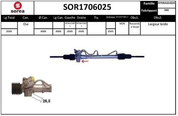 Crémaillère de direction SNRA SOR1706025