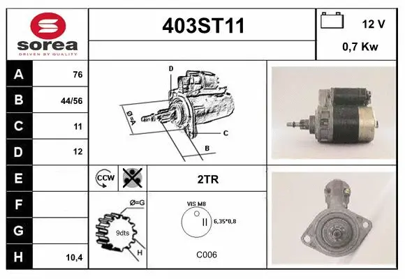 Démarreur STARTCAR 403ST11