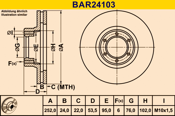 Disque de frein BARUM BAR24103
