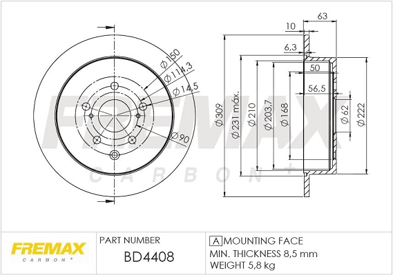 Disque de frein FREMAX BD-4408