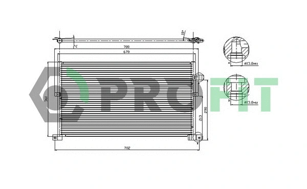 Condenseur, climatisation PROFIT PR 2541C1
