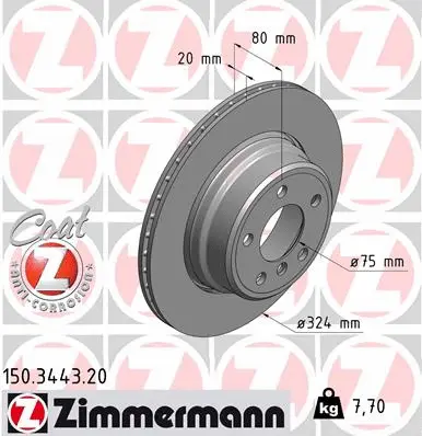 Disque de frein ZIMMERMANN 150.3443.20