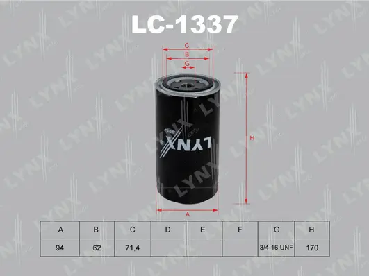 Filtre à huile LYNXAUTO LC-1337