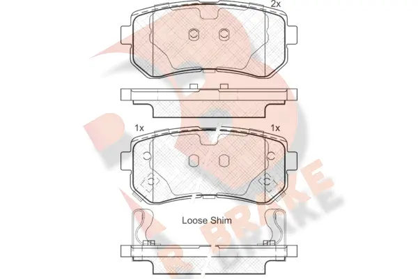 Kit de plaquettes de frein, frein à disque R BRAKE RB1948
