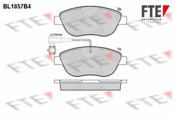 Kit de plaquettes de frein, frein à disque FTE 9010433