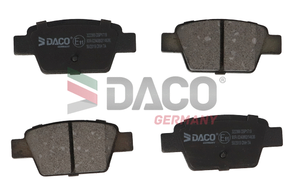 Kit de plaquettes de frein, frein à disque DACO Germany 322366