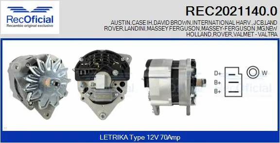 Alternateur RECOFICIAL REC2021140.0