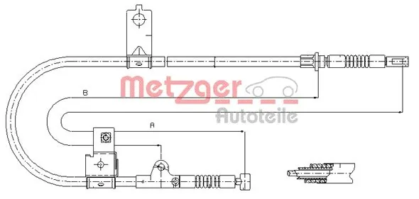 Tirette à câble, frein de stationnement METZGER 17.0004