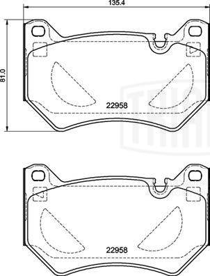 Kit de plaquettes de frein, frein à disque TRIALLI PF 1005