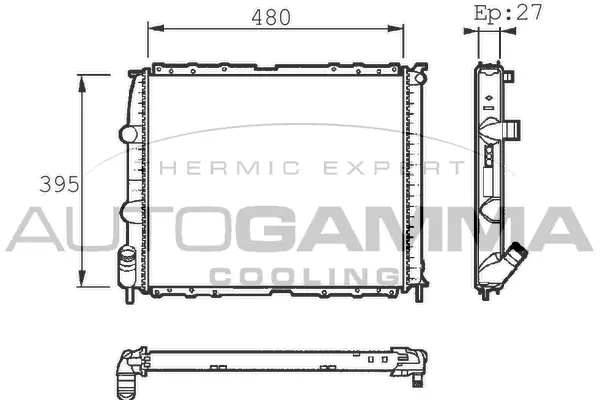 Radiateur, refroidissement du moteur AUTOGAMMA 101422