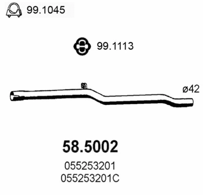 Tuyau d'échappement ASSO 58.5002